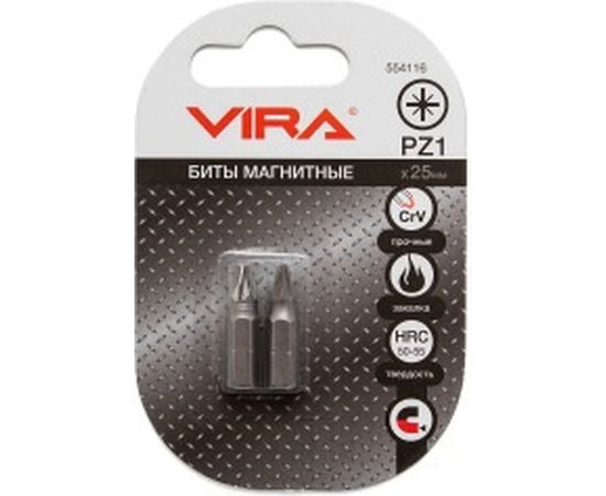 Биты (2 шт, PZ1, 25 мм) VIRA 554116 