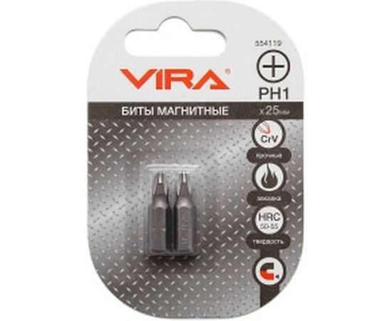 Биты (2 шт, PH1, 25 мм) VIRA 554119 