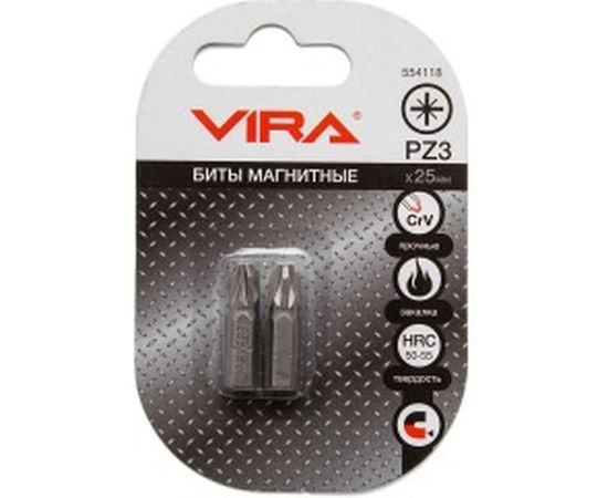 Биты (2 шт, PZ3, 25 мм) VIRA 554118 
