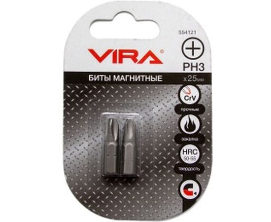 Биты (2 шт, PH3, 25 мм) VIRA 554121 