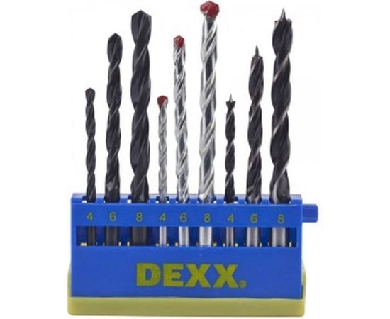 Набор сверл комбинированных (9 предметов; металл 4-6-8 мм, дерево 4-6-8 мм, кирпич 4-6-8 мм) DEXX 2970-H9_z01 