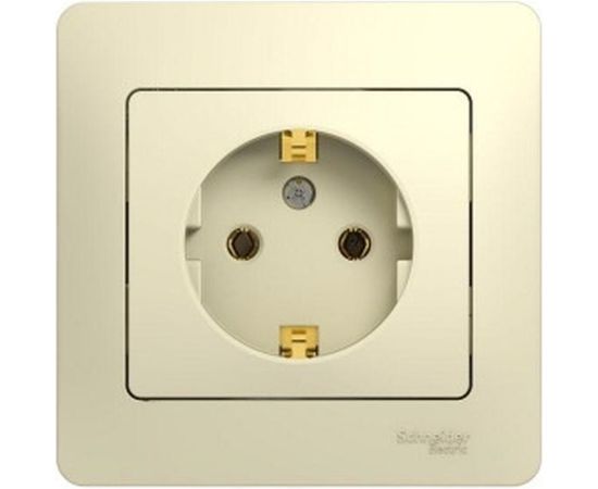 Розетка Schneider Electric 1-м GLOSSA с заземлением, бежевая SchE GSL000242 