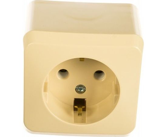 Розетка Schneider Electric 1-м ОП Этюд 16А с заземлением, кремовая SchE PA16-003K 