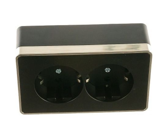 Двойная розетка с заземлением Werkel W5072135 Gallant черный хром a050977 – изображение 2