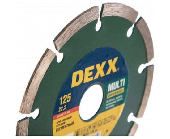Круг алмазный отрезной универсальный сегментный (125x7x22.2 мм) для УШМ DEXX 36701-125_z01 – изображение 2