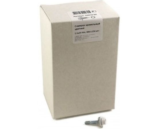 Кровельный саморез, белый Крепежная техника 5.5х25 RAL 9003 250шт 420210 БК 