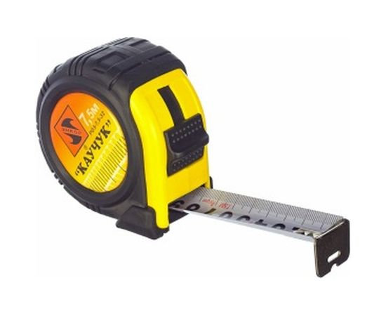 Рулетка с фиксатором Энкор "Каучук", 7.5м 14208 