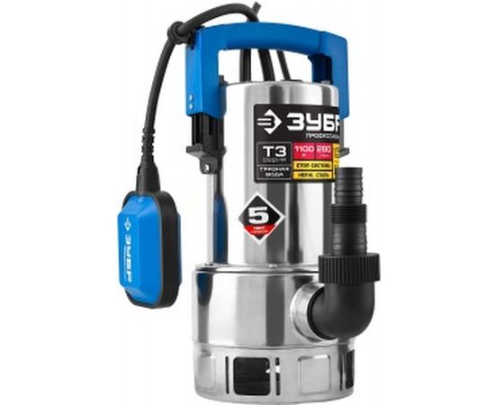 Погружной дренажный насос для грязной воды Зубр Профессионал Т3 НПГ-Т3-1100-С 