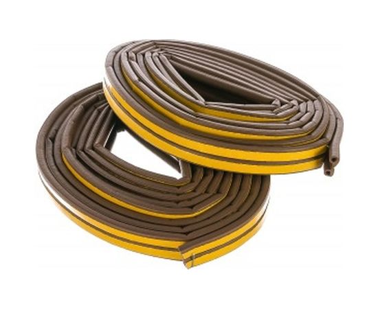 Уплотнитель СИБРТЕХ, 12 м, профиль P, коричневый, 93946 