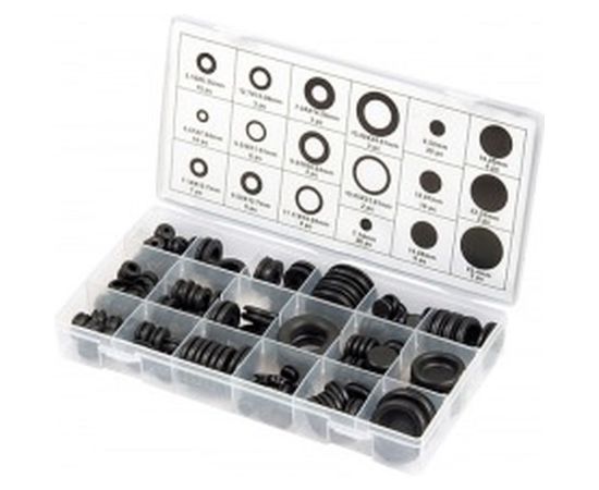 Набор сальников СИБРТЕХ D 6,35 - 25,4 мм 125 предметов 47599 