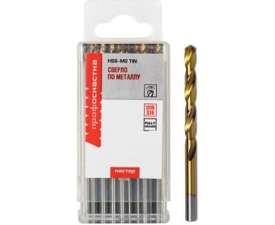 Сверло по металлу Эксперт №369 (10 шт; 4.2 мм; P6M5 HSS M2 TiN; DIN 338) Профоснастка 30202049 