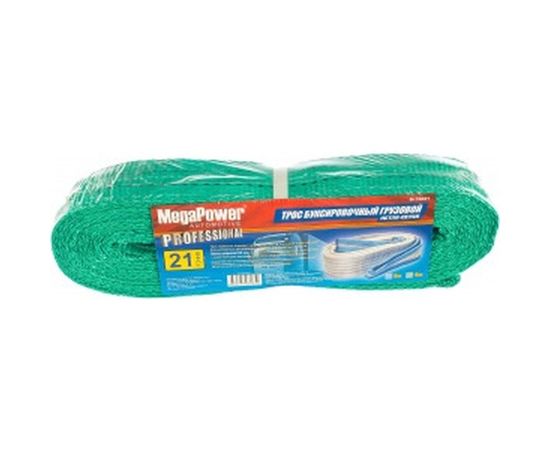 Буксировочный грузовой трос MEGAPOWER 21000кг длина 6 метров, ширина ленты 60мм M-75621 