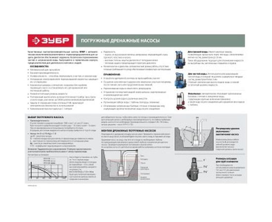 Фекальный погружной насос Зубр НПФ-1100-Р – изображение 12