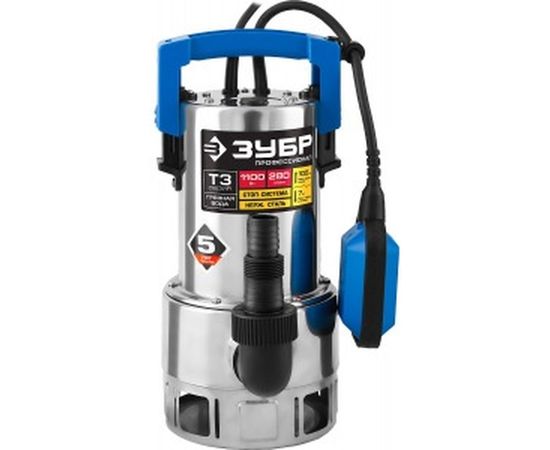 Погружной дренажный насос для грязной воды Зубр Профессионал Т3 НПГ-Т3-1100-С – изображение 2