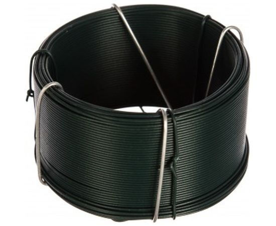 Проволока с ПВХ покрытием СИБРТЕХ зеленая 0,9мм длина 50м 47770 – изображение 2