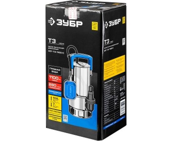 Погружной дренажный насос для грязной воды Зубр Профессионал Т3 НПГ-Т3-1100-С – изображение 4