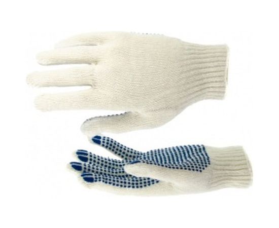 Перчатки Россия х/б, ПВХ точка, 6 пар в упаковке 67717 