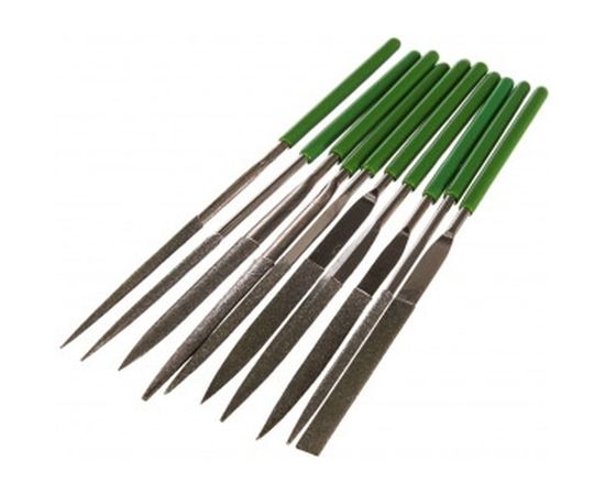 Набор алмазных надфилей 140х50х3, 10шт СИБРТЕХ 158327 