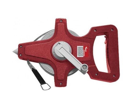 Землемерная рулетка (красный открытый корпус, фибергласовая лента 50 м) КУРС 17665 