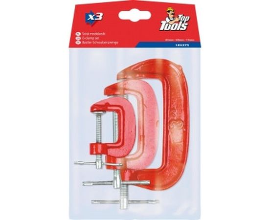 Набор струбцин (тип G, 3 штуки) Top Tools 12A375 – изображение 2