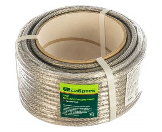 Металлополимерный трос СИБРТЕХ прозрачный ПР-8,0, 476413 – изображение 2
