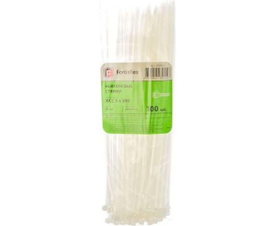 Нейлоновые стяжки FORTISFLEX КСС 5х300 мм белый 100 штук 49404 – изображение 2