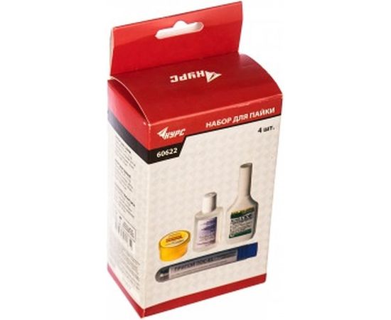 Набор для пайки № 2 КУРС припой ПОС-61 с каниф. 10гр.; каниф.сосн. 20гр.; кислота паял. 30мл; флюс СКФ 30мл 60622 – изображение 2