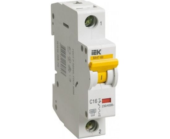 Автоматический выключатель IEK ВА47-60 однополюсный 16А С 6кА 6958691 