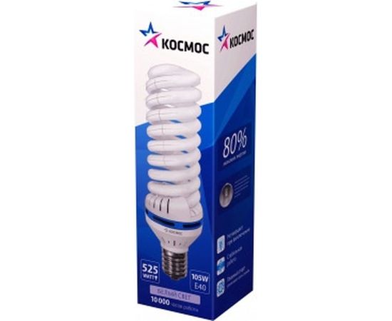Люминесцентная компактная лампа КОСМОС SPC 105Вт E40 спиральная 4000К LKsmT5SPC105WE4042_m 160214 