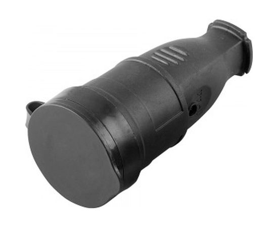 Переносная розетка STEKKER с крышкой, одноместная, 230В 16А IP44 черная RST16-21-44 РА 16-005 32751 