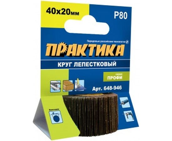 Круг лепестковый с оправкой (40х20мм; P 80) ПРАКТИКА 648-946 