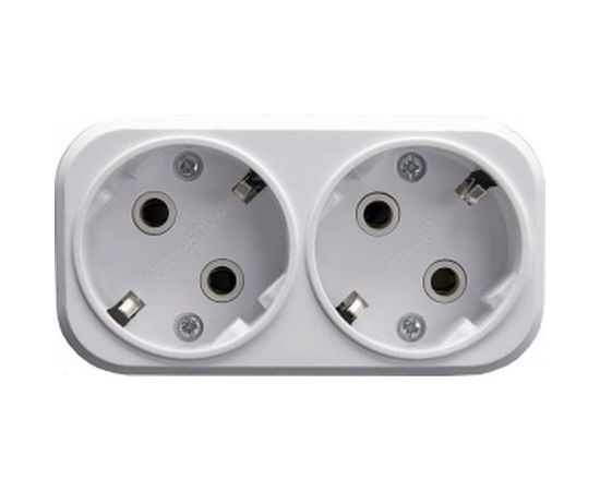 Сетевой разветвитель STEKKER на 2 выхода с/з, 250В,16A, белый ADP16-22-20 39023 