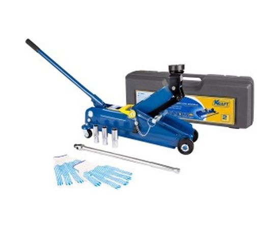 Набор для замены колеса с подкатным домкратом в кейсе KRAFT 3 т, 17х19х21 мм KT 703042 