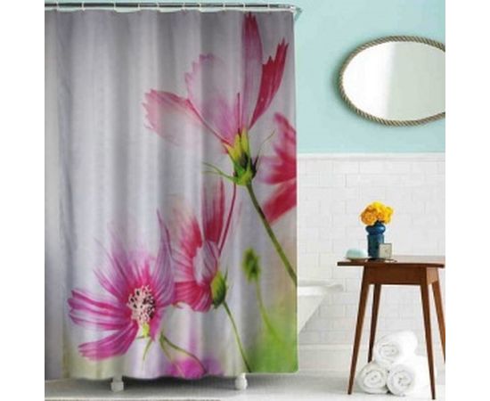 Тканевая шторка для ванной комнаты TERMA MZ-80 Цветы 180х200 см 20850 