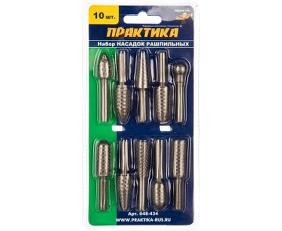 Набор шарошек стальных по дереву ПРАКТИКА 648-434 