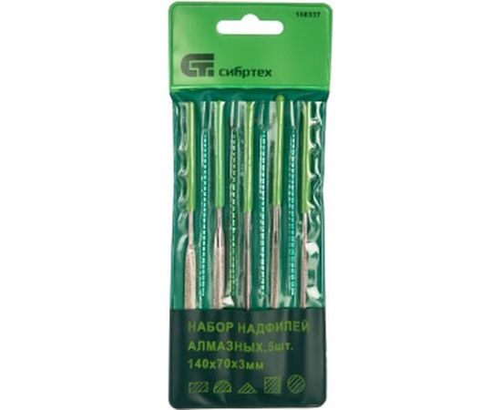 Набор алмазных надфилей 140х70х3, 5шт СИБРТЕХ 158337 – изображение 2