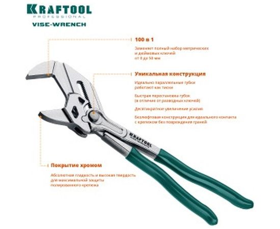 Клещи переставные-гаечный ключ Kraftool 22065 – изображение 2