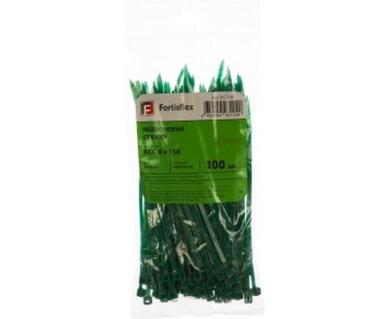 Нейлоновые стяжки FORTISFLEX КСС 4х150 зеленый 100 штук 55118 – изображение 2