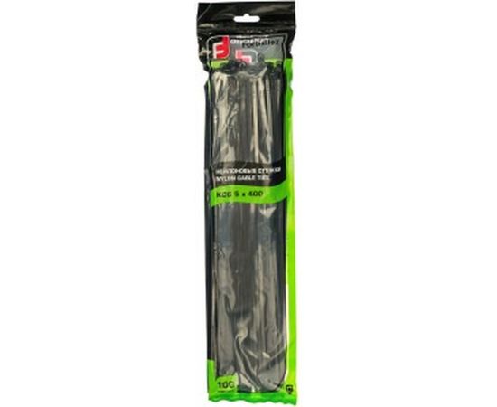 Нейлоновые стяжки FORTISFLEX КСС 5х400 черный 100 штук 49790 – изображение 2