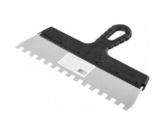 Шпатель Россия нержавеющая сталь, 300 мм, зуб 10х10 мм 85130 – изображение 2