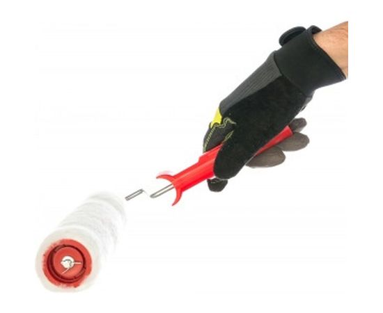 Валик в сборе 200мм, D 48мм, D ручки 6мм, крепление шплинтом СИБРТЕХ Искусственный мех 80153 – изображение 3