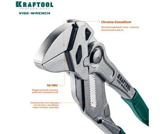 Клещи переставные-гаечный ключ Kraftool 22065 – изображение 3