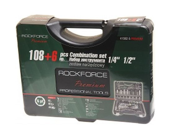 Набор торцевых головок и вставок 1/2 &amp; 1/4DR 6-гранных ROCKFORCE RF-41082-5-PREMIUM 108+6 – изображение 4