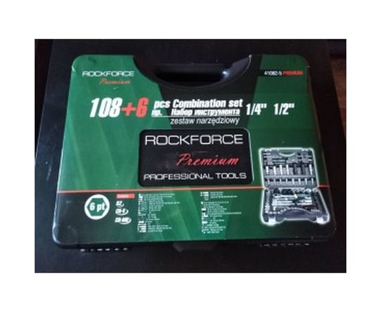 Набор торцевых головок и вставок 1/2 &amp; 1/4DR 6-гранных ROCKFORCE RF-41082-5-PREMIUM 108+6 – изображение 5