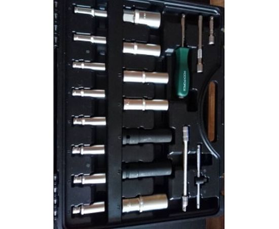 Набор торцевых головок и вставок 1/2 &amp; 1/4DR 6-гранных ROCKFORCE RF-41082-5-PREMIUM 108+6 – изображение 6