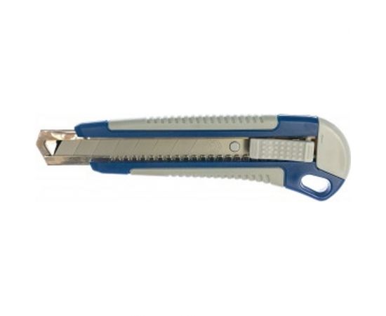 Технический нож, лезвие 18мм, двухкомпонентный корпус, металлическая направляющая, автостоп КОБАЛЬТ 242-137 