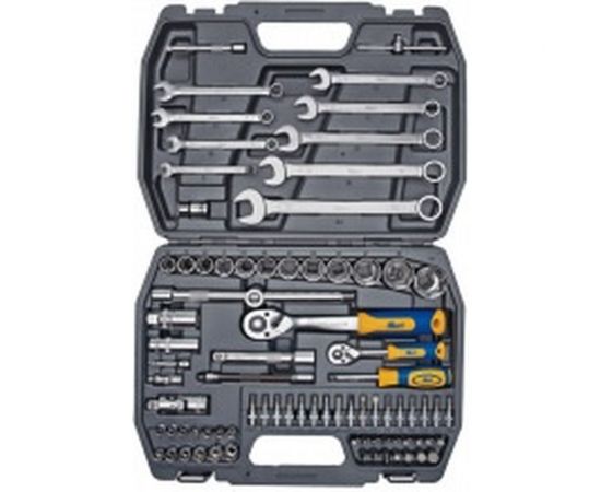 Набор инструмента 1/2 Dr и 1/4 Dr 82 предмета KRAFT KT 700305 