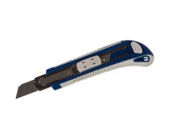 Технический нож, лезвия 18мм 3шт, двухкомпонентный корпус, металлическая направляющая, автостоп КОБАЛЬТ 242-120 – изображение 2