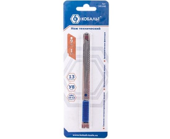 Технический нож лезвие, 9 мм, металлический корпус, автостоп КОБАЛЬТ 245-046 – изображение 2