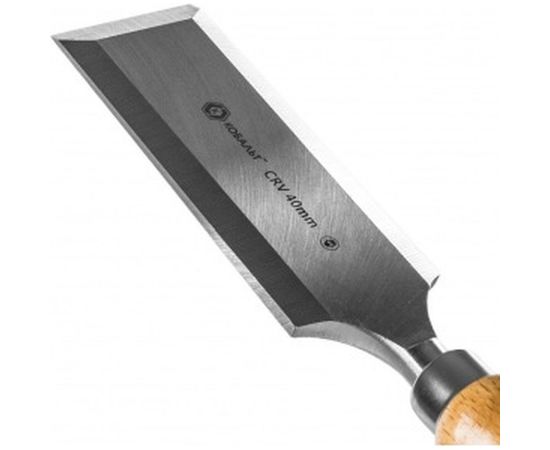 Плоская стамеска 40х140мм, CR-V, деревянная рукоятка КОБАЛЬТ 245-848 – изображение 3